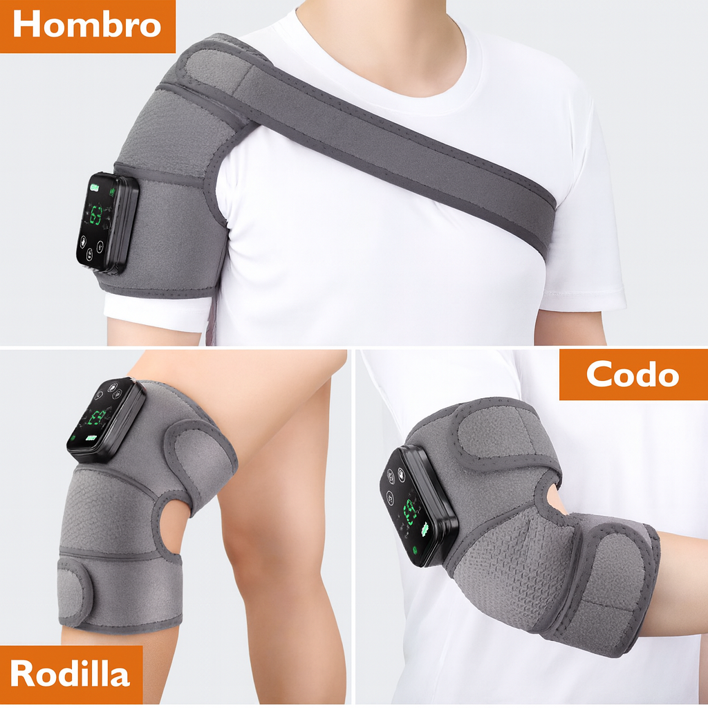 MASAJEADOR TÉRMICO 3 EN 1: RODILLAS, HOMBROS Y CODOS